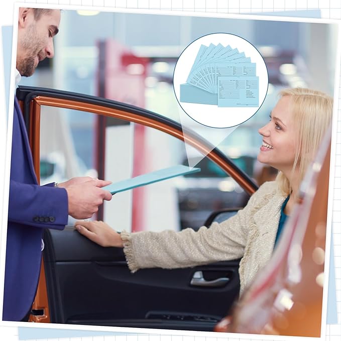 120 Pcs 9 x 12 In Vehicle Dealer Jackets for Car Sales 32lb Colored Printed Deal Envelopes Dealership Supplies File Jackets Automotive Folders for Car Dealerships(Baby Blue)