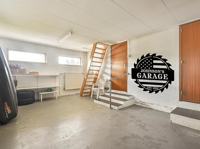 Custom American Flag Garage Sign,Metal Workshop Sign, Dad Shop, Garage Sign, Garage Wall Décor
