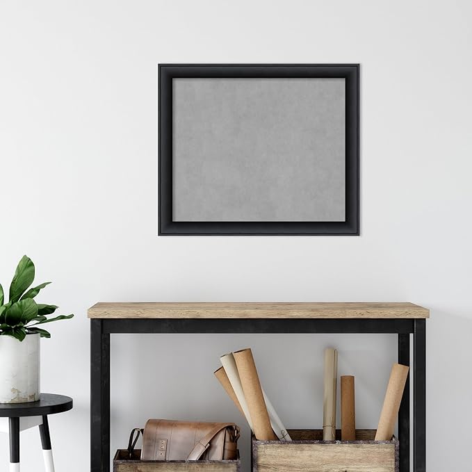 Amanti Art Black Framed Magnetic Board 23x27 Medium Vision Board for use with Magnets, 100% Metal Sheet to Display Items as Office Decor or for Home Organization in mudroom, Kitchen or Kids Room