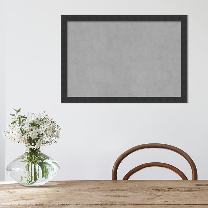 Amanti Art Black Framed Magnetic Board 18x26 Medium Vision Board for use with Magnets, 100% Metal Sheet to Display Items as Office Decor or for Home Organization in mudroom, Kitchen or Kids Room