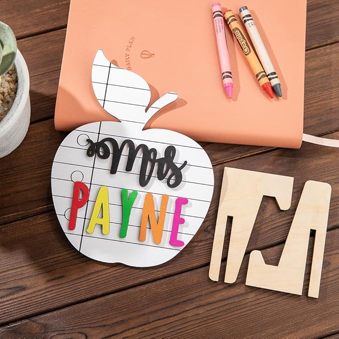 Custom Teacher Name Plate for Desk Classroom Wooden Personalized Office Name Plates for Desks Back to School Appreciation Graduation Gifts for Teacher