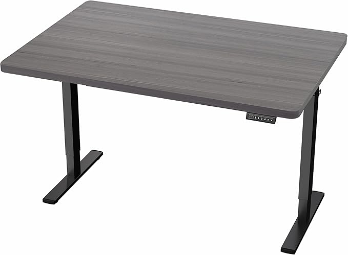 VIVO Electric 48 x 30 in Standing Desk, Memory Height Adjustment, 1B Series, Holds 220 lbs, One-Piece Dark Gray Top, Black Frame, DESK-KIT-1B5G