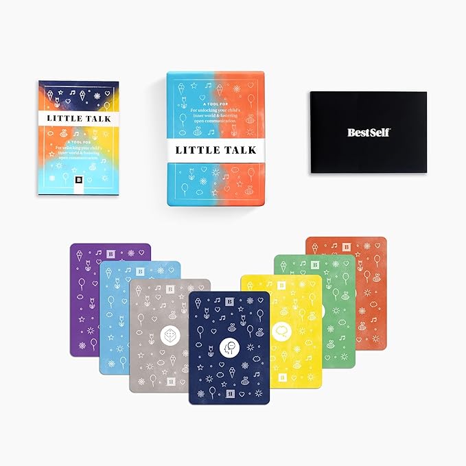 Little Talk Conversation Cards for Kids ā 170 Prompts for Social Skills, Family Games, Travel & Therapy ā BestSelf Deck for Ages 4-12, ADHD Tools, Homeschool Gifts & Road Trip Activities