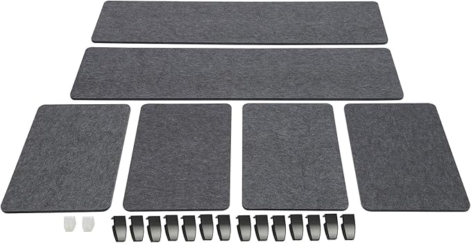 ReFocus Raw Clamp-On Acoustic Desk Divider Mounted Privacy Panel Set – Reduce Noise & Visual Distractions for Office, Study (Anthracite Gray, 2× Long (59"×16") + 4× Short (23.6"×16"))