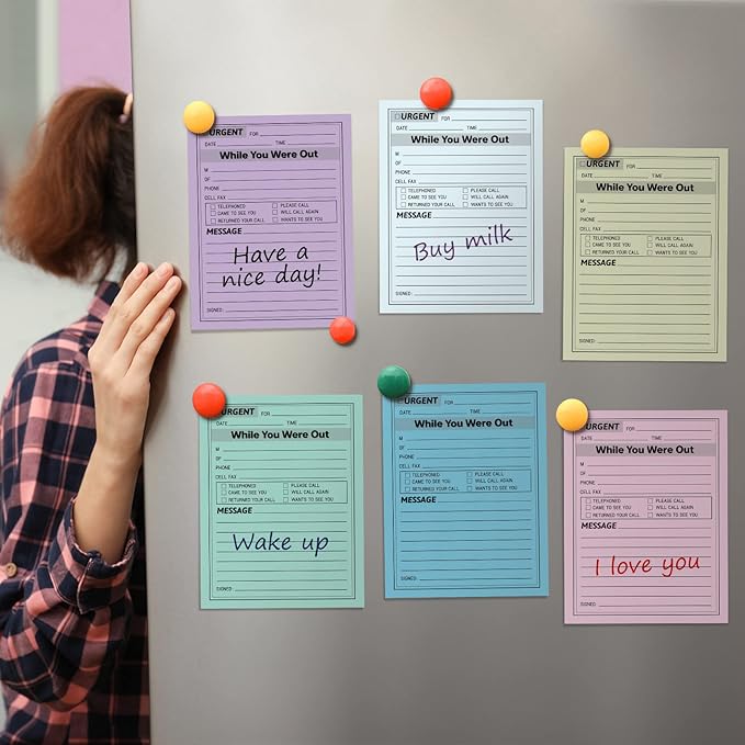 Eaasty 9 Pieces While You were Out Pads 4 x 5 Inches Assorted Colors Sticky Notes Adhesive Message Pads Urgent Notes for Work Call, Office Supplies, 40 Sheets/Pad (Light Colors)