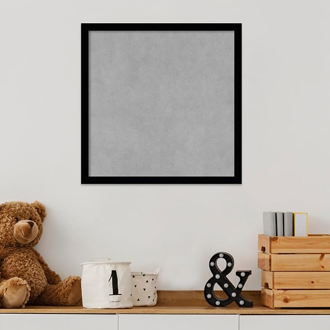 Amanti Art Black Framed Magnetic Board 17x17 Small Vision Board for use with Magnets, 100% Metal Sheet to Display Items as Office Decor or for Home Organization in mudroom, Kitchen or Kids Room