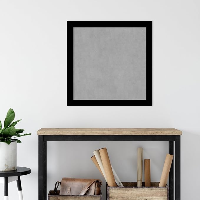 Amanti Art Black Framed Magnetic Board 27x27 Medium Vision Board for use with Magnets, 100% Metal Sheet to Display Items as Office Decor or for Home Organization in mudroom, Kitchen or Kids Room