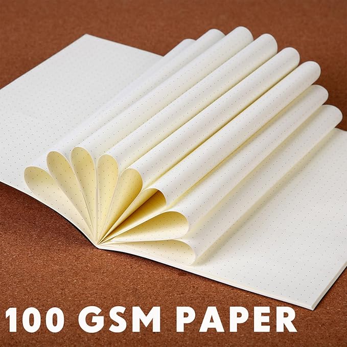 Mimorou 100 Pcs Journals Notebooks Bulk - Kraft Softcover A5 Small Notebooks 5.5 Inch x 8.3 Inch Notepads with 60 Page 30 Sheet for Writing Sketch Travel Office Supplies(Black,Dot)