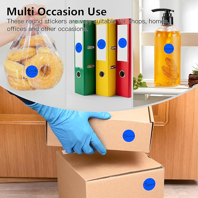 Blue 1 Inch Round Color Coding Labels with 4000 Dots, 4 Rolls - Bright Color Dot Stickers for File Folders, Inventory System - Highly Visible