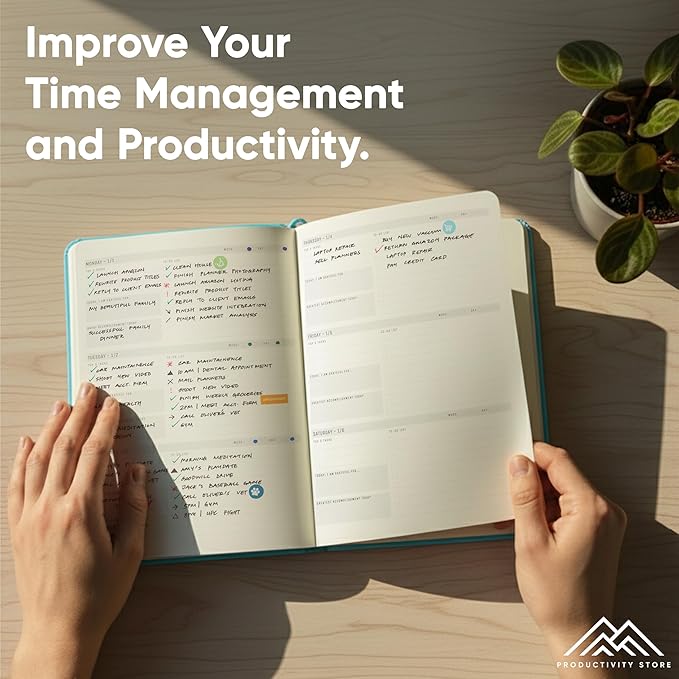 Dated, 2026 Planner, 5.8” x 8.3” - The #1 Productivity Planner to Achieve Your 2026 Goals - Planner 2026-2027 by PRODUCTIVITY STORE (A5, BLUE)