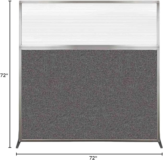 Versare Hush Screen Portable Room Divider | Workstation Wall Divider | Freestanding Privacy Hush Panels | Clear Fluted Windows | Fabric Office Divider Screen | Great for Room Separation