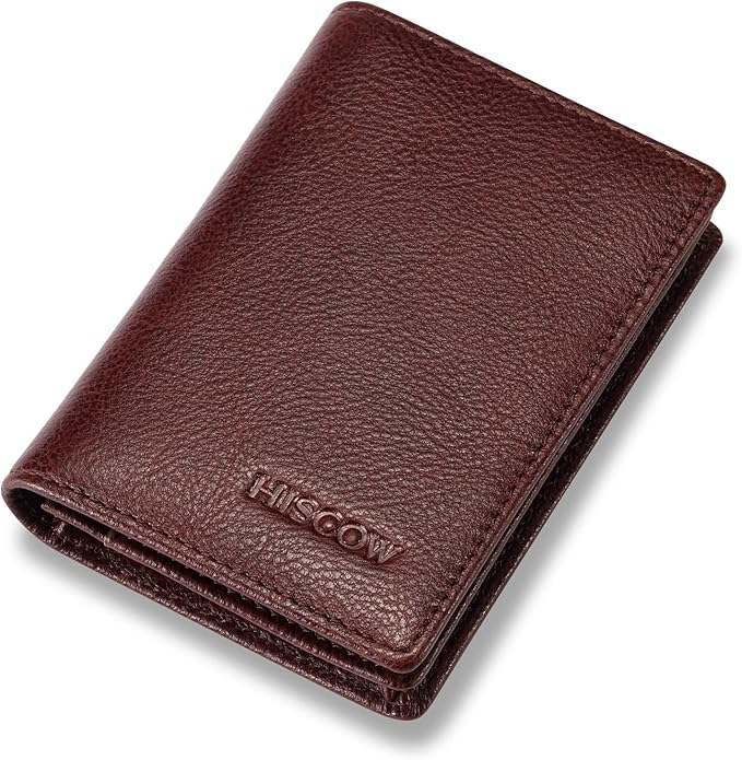 Leather Business Card Case Holder for Men & Women, Italian Calfskin
