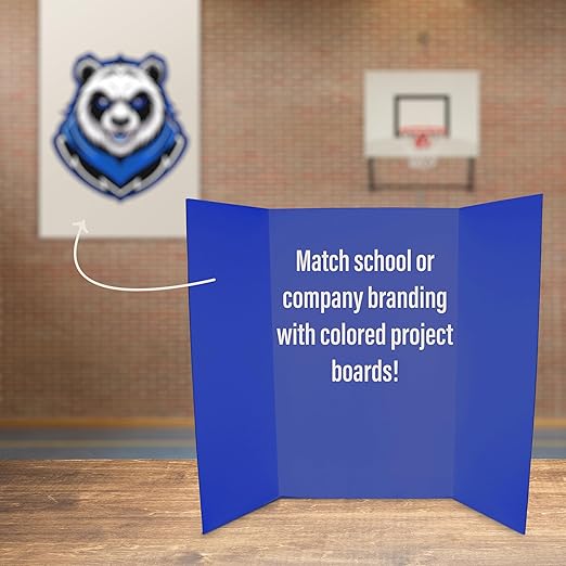 Flipside Products 36” x 48” Foam Project Boards for Presentations, Science Fair, School Projects, Event Displays and Trifold Picture Board - Blue - 10 Pack
