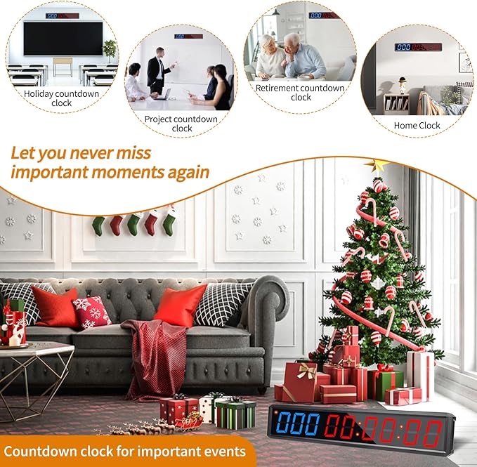 LED Countdown Clock, 999 Days, 23 Hours, 59 Minutes, 59 Seconds, Event Countdown Clock/Factory Accepts Your Exclusive Customization (2.1 inches 3 Blue+6 red)