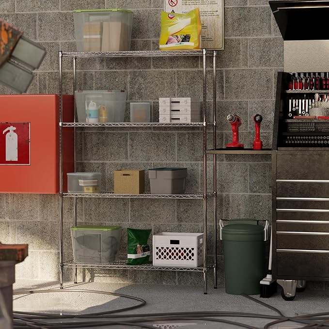 Regal Altair 14" Deep x 48" Wide x 74" Height Wire Shelving Kit | 4-Tier | NSF Commercial Storage Rack Unit