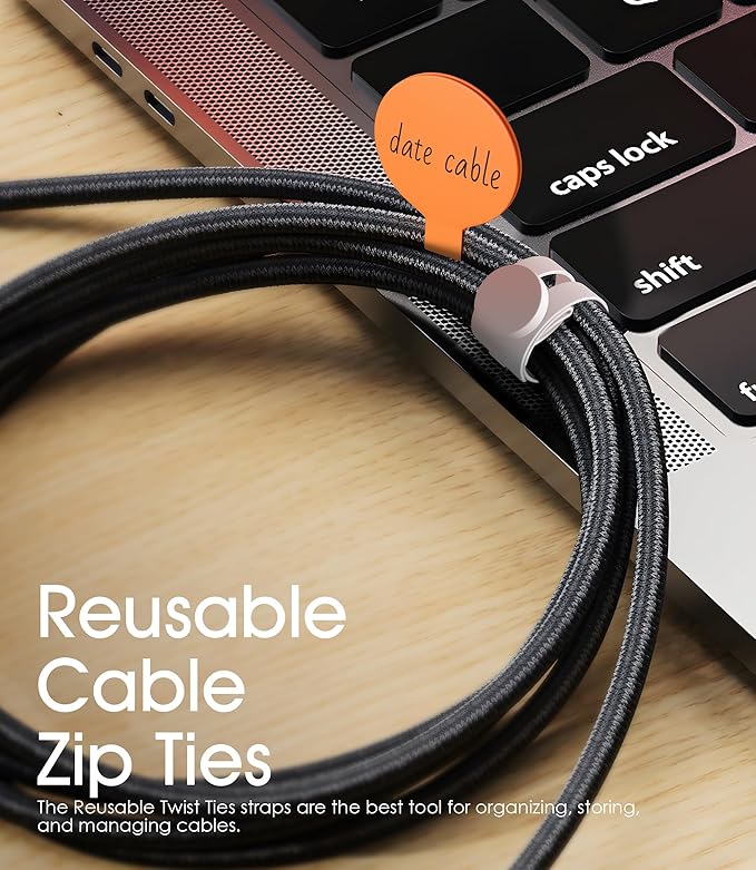 45Pcs Nearockle Cable Labels and Silicone Cable Ties Value Cable Management Set, 30 Cable Ties+15 Cord Labels for Electronics, Travel Home Office Desk Wire Organization(Multicolor)