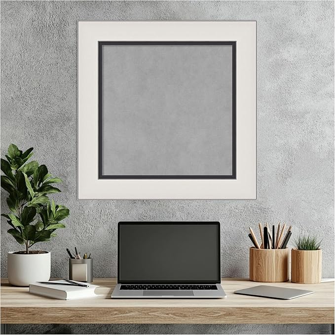 Amanti Art Silver Framed Magnetic Board 22x22 Small Vision Board for use with Magnets, 100% Metal Sheet to Display Items as Office Decor or for Home Organization in mudroom, Kitchen or Kids Room