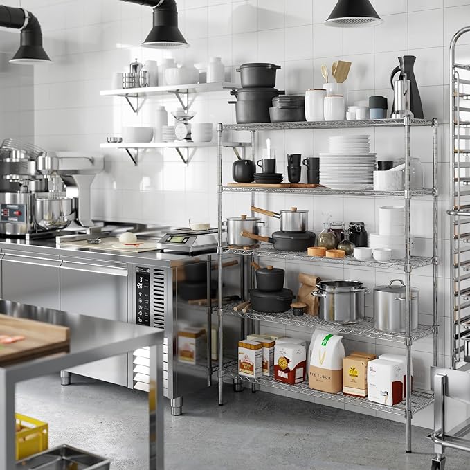 Regal Altair 14" Deep x 48" Wide x 64" Height Wire Shelving Kit | 5-Tier | NSF Commercial Storage Rack Unit