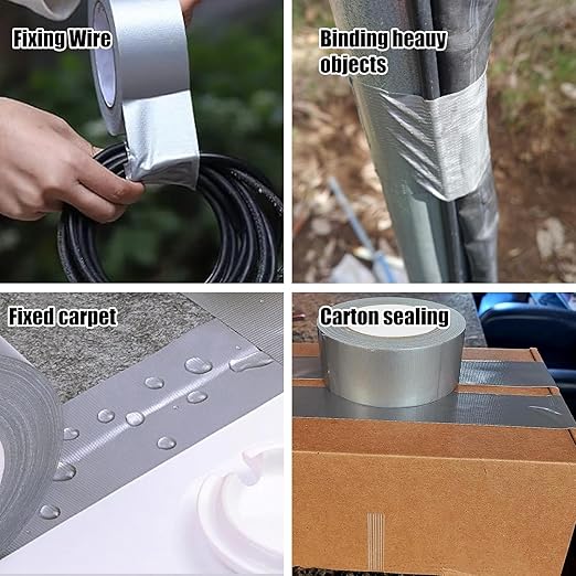 SMTAPESPRO 3 Pack Sliver Duct Tape , Waterproof Heavy Duty Duct Tape,Strong Adhesive garyTape Bulk for Indoor Outdoor Repairs Tear by Hand, 60 Yards x 2 Inch Total,Bulk Value for Repairs
