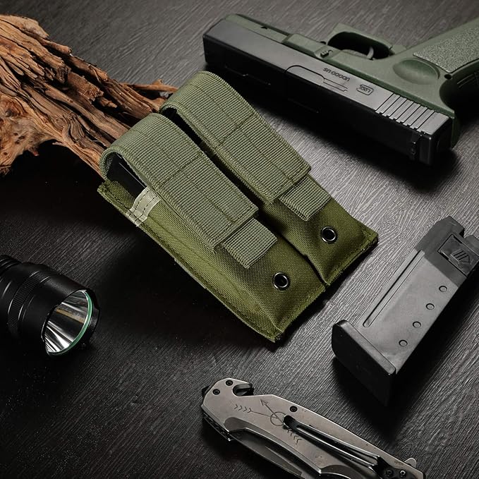 Tactical Single/Double Pistol Mag Pouch Outdoor Molle Open-Top Magazine Pouch for Glock M1911 92F