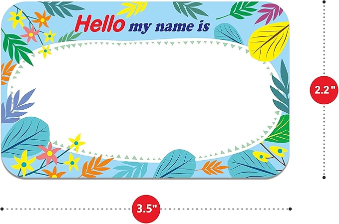 300 Pcs Name Tag Label Sticker in 6 Designs with Perforated Line for School Office Home (3.5"x2.2" Each) …