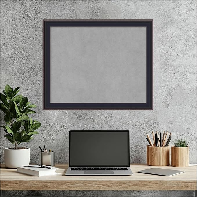 Amanti Art Black Framed Magnetic Board 19x23 Small Vision Board for use with Magnets, 100% Metal Sheet to Display Items as Office Decor or for Home Organization in mudroom, Kitchen or Kids Room