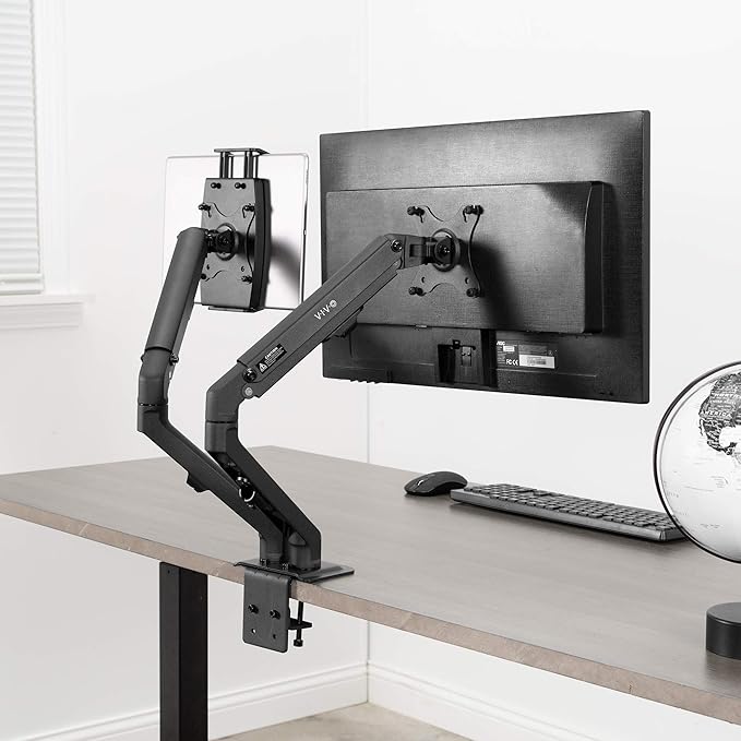 VIVO Universal VESA Mount Adapter for Tablets, 2-in-1 Laptops, & 15.6 inch Portable Monitors, Max VESA 100x100, Adjustable Laptop Holder, Black, MOUNT-UVM02