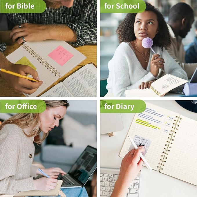 Spiral Notebook-5.75" x 8.125" College Ruled Journal with Inner Pockets and 160 Pages,PU Leather Cover Business Journal, Twin-Wire Binding Notebook Perfect for Office & Home School Supplies 6 pack Black/Green