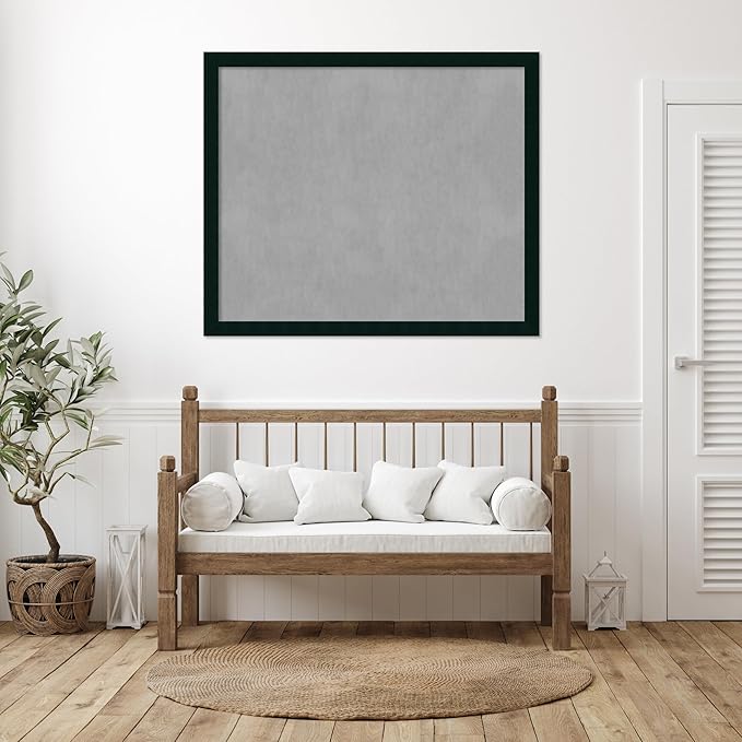 Amanti Art Black Framed Magnetic Board 44x52 Oversize Vision Board for use with Magnets, 100% Metal Sheet to Display Items as Office Decor or for Home Organization in mudroom, Kitchen or Kids Room
