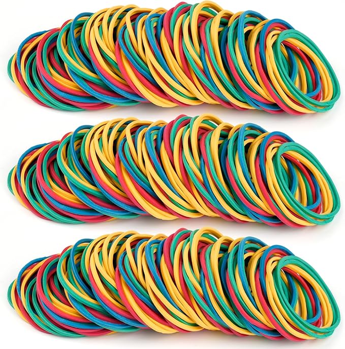 MOWPOG 700 Pcs Rubber Bands, Size #16 Reusable Elastic Rubber Band for Office Supplies File Folders, Home Packaging, Crafts DIY Bundling, Multipurpose (Colored)
