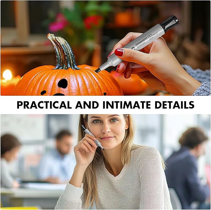 INTUNO Permanent Markers, 96 Count Black, Chisel tip, Oil-Based Permanent Markers, Waterproof and Fade-Resistant, for Paper, Wood, Metal, Glass and More