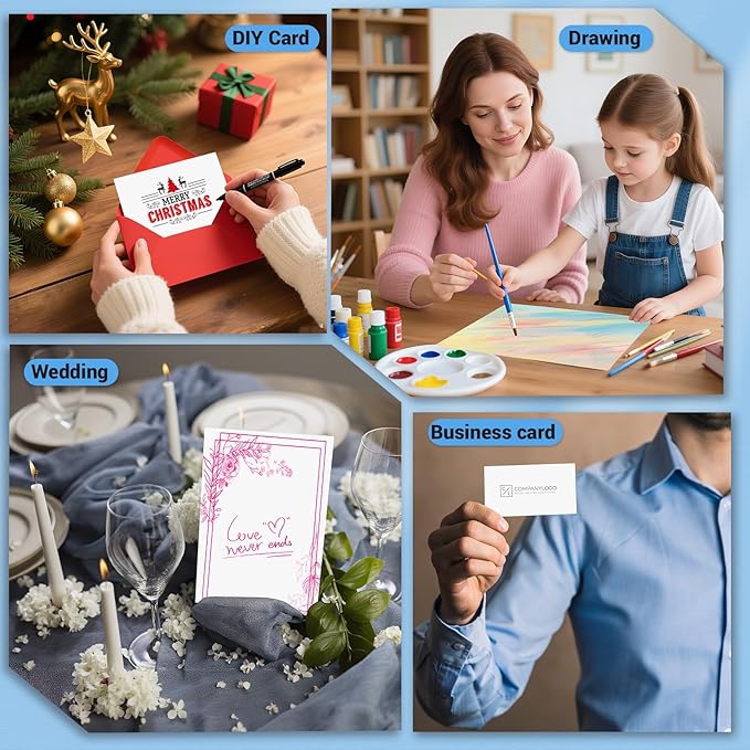 Cardstock 8.5 x 11, Thick Printer Paper 75 lb/200 gsm, 40 Sheets Card Stock White, Heavy Card stock, White CardStock Paper for Invitations, Diy Cards, Business Cards, Menus, Crafts, Drawing etc