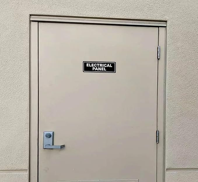 Electrical Panel Sign – Standard Electrical Cabinet Sign, Premium Durable Acrylic Material, Super Strong Self-Adhesive, Quick Installation, Suitable For Your Home And Business (9×3 Inches, Black)