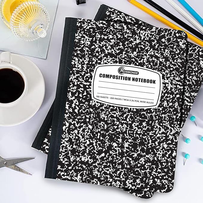 Rosmonde 1000 Pack (Pallet) Composition Notebooks Bulk, Wide Ruled, Pallet of Notebooks, 200 Pages (100 Sheets), 9-3/4 x 7-1/2, Bulk Notebooks for School, Bulk Office Notebooks, 4-7 Days Transit