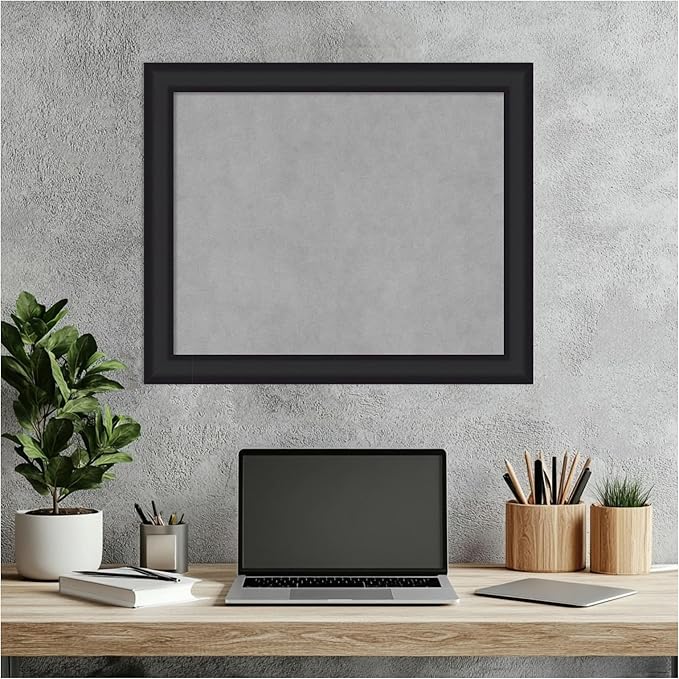 Amanti Art Black Framed Magnetic Board 19x23 Small Vision Board for use with Magnets, 100% Metal Sheet to Display Items as Office Decor or for Home Organization in mudroom, Kitchen or Kids Room
