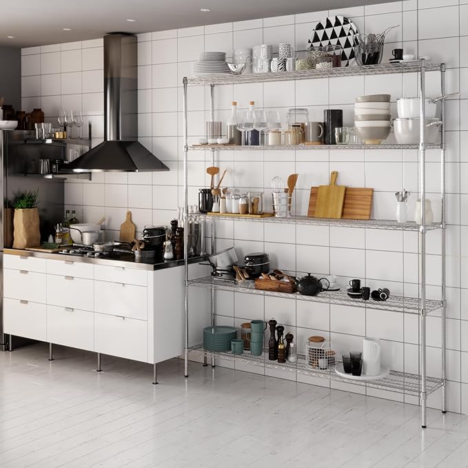 Regal Altair 14" Deep x 72" Wide x 86" Height Wire Shelving Kit | 5-Tier | NSF Commercial Storage Rack Unit