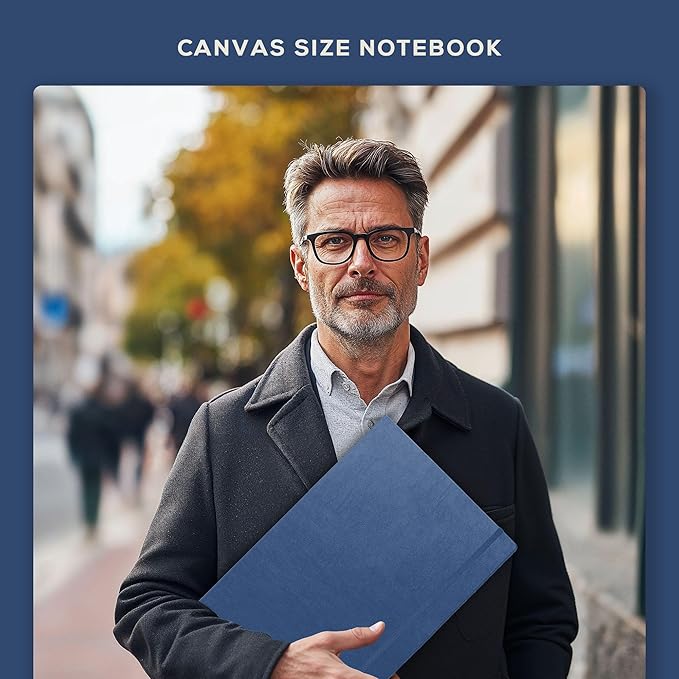 Beechmore Books A3 Sketchbook – 11.7x16.5 Premium Vegan Leather Bound Extra Large Sketch Book Hardcover, 160gsm 160 Perforated Ivory Pages, Blank Sketch Pad, Gift Boxed, Back Pocket, Ribbon Bookmark