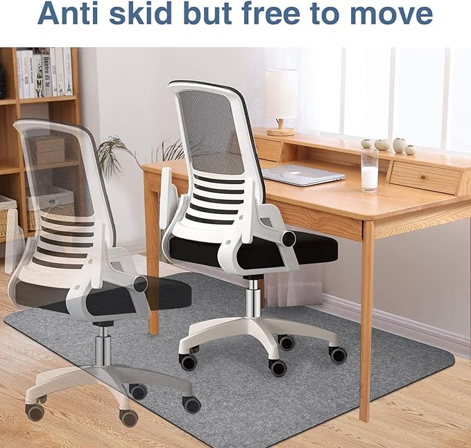 Placoot Office Chair Mat for Hardwood Floor, 55"x35" Computer Chair Mat, Desk Chair Mat, Large Anti-Slip Floor Protector for Home Office