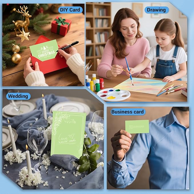 Cardstock 8.5 x 11, Thick Printer Paper 75 lb/200 gsm, 40 Sheets Card Stock Green, Heavy Card stock, Art CardStock Paper for Invitations, Diy Cards, Business Cards, Menus, Crafts, Drawing etc