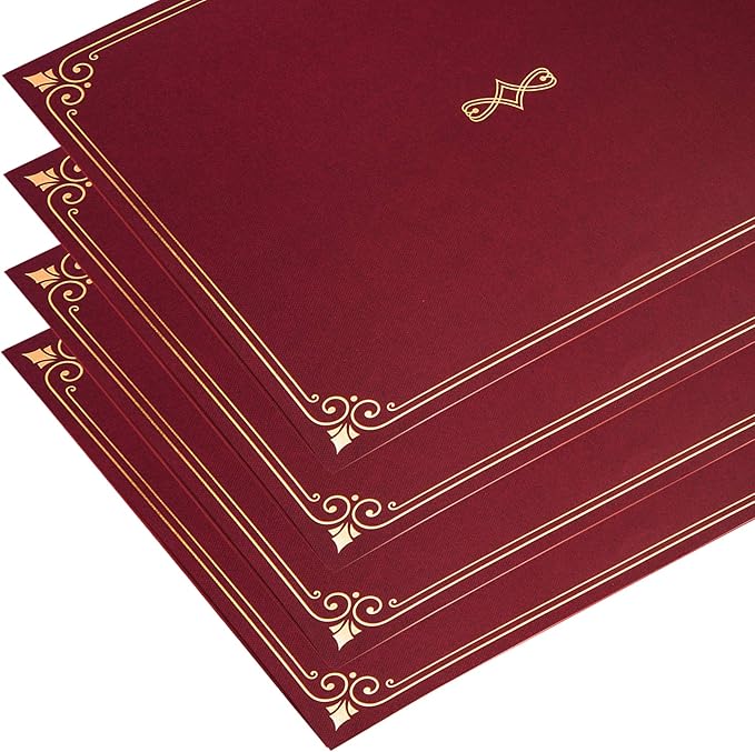 Certificate Holders, 25-Pack Certificate Covers for Letter Size 8.5 x 11 Inch Paper, Certificate Folders, Red, 9 x 11.5 Inches