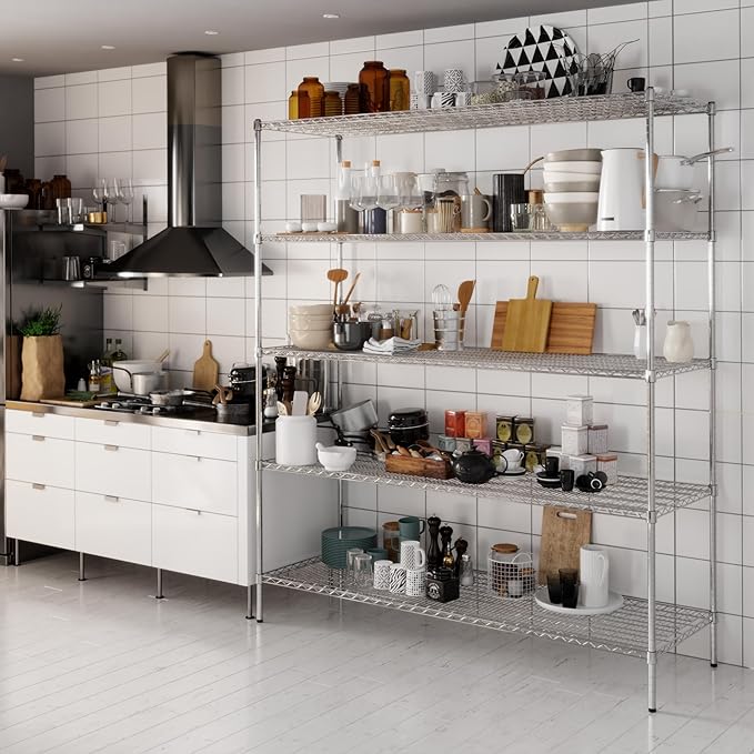 Regal Altair 24" Deep x 72" Wide x 86" Height Wire Shelving Kit | 5-Tier | NSF Commercial Storage Rack Unit