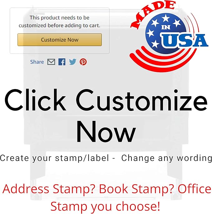 8 Lines Customized Stamp - 20 Font Options - Name Stamp - Return Address Stamp - Wood Handle or Self-Inking (1 1/2" x 3")