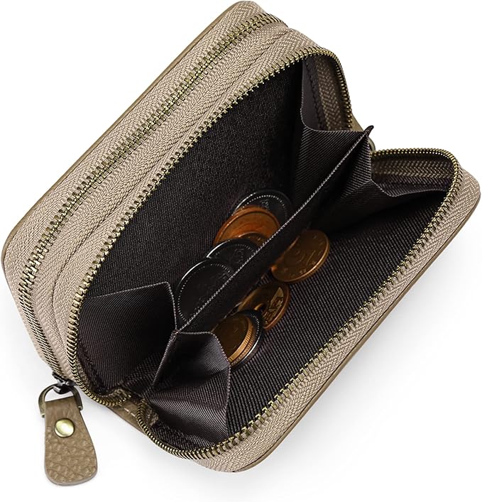 GOIACII Small Genuine Leather Wallet for Women, RFID Blocking Credit Card Holder Wallet