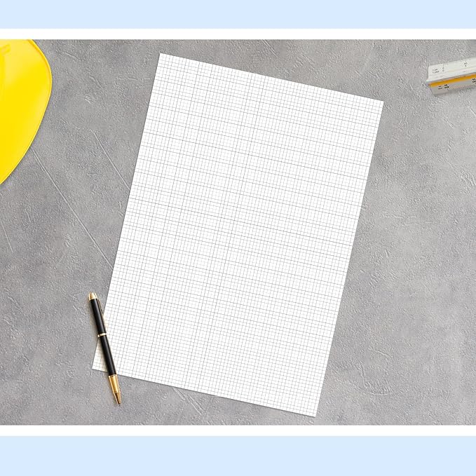 Fuyoooo 25 Sheet Graph Paper Pad 24" x 17" Large Graph 1" and 1/4" Ruled Grid Paper for Engineer Architect Designer Mathematician Draftsmen Sketch House Commercial Building Plan Drafting(White)