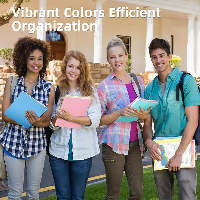 HAUTOCO 5 Pack Plastic Report Covers with 3 Prongs Fasteners Clear Front Resume Portfolio Folder for 8.5x11 Letter Size Paper, Presentation Document Report Cover for School Office Business, 5 Colors