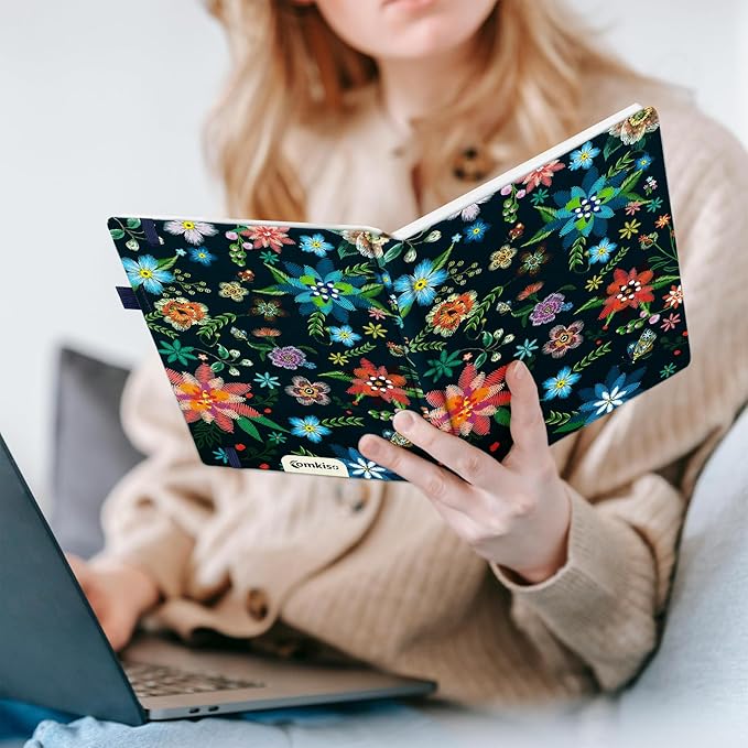 Comkiso Address Book with Individual Alphabetical Tabs Laminated, Large Print Address Book with 468 Wide Lining Entry Spaces, Change of Address Labels, Hardcover Address Book 5.7 x 8.5" - Bloom