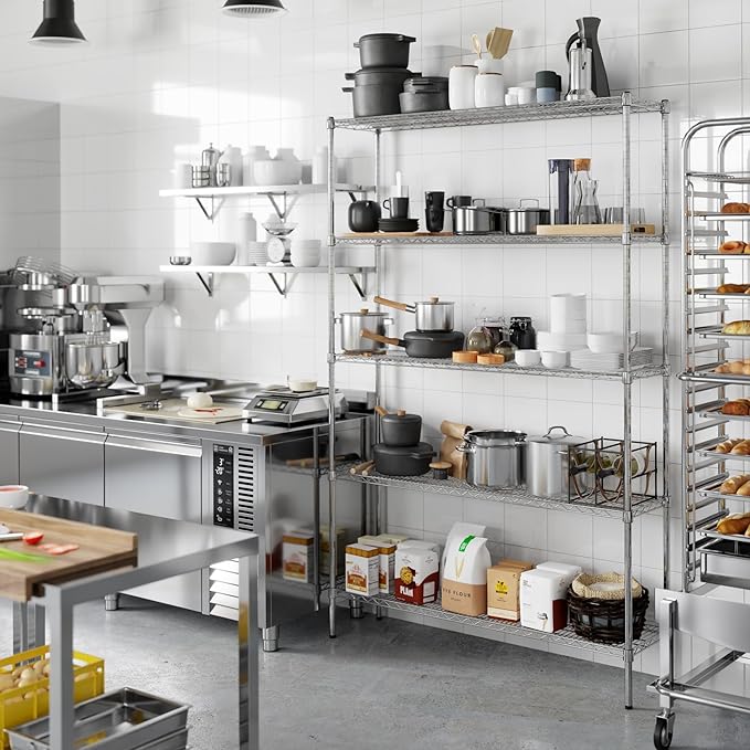 Regal Altair 14" Deep x 54" Wide x 86" Height Wire Shelving Kit | 5-Tier | NSF Commercial Storage Rack Unit