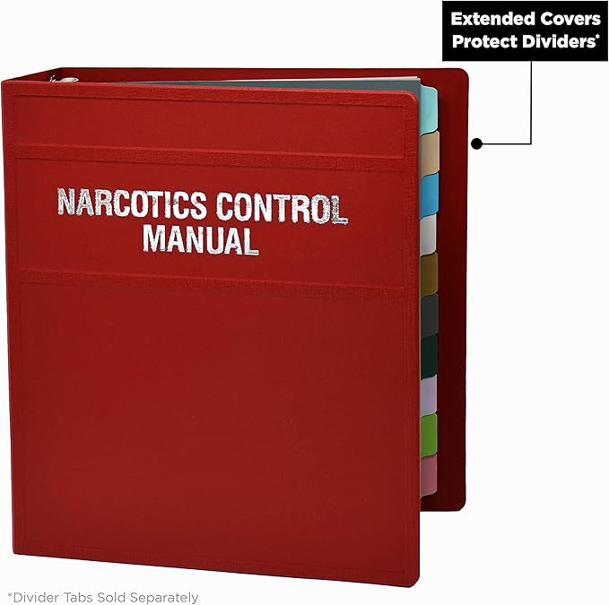 Carstens 2-Inch Heavy Duty Round Ring Binder for Narcotics Control Documents – Side Opening, Brick Red, Durable Plastic Covers, No-Gap Rings, No Pockets, Holds 300 Sheets, Made in USA (1770-3R)