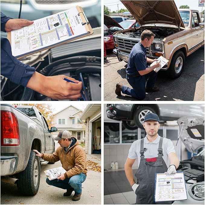Colarr 540 Sheets 8 1/2" x 11 3/4" Multi Point Vehicle Inspection Report Form 3 Part Carbonless Form Vehicle Checklist Inspection Snap-Out Repair Report Maintenance Log for Fleet Auto Truck Driver
