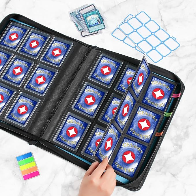 GEAoffice Archival Safe Top Loader Binder Holds 324 Cards, 9 Pocket Trading Card Binder for Toploader 3"×4" Rigid, Premium Card Collection Album Folder Holder for MTG, TCG, Sports Cards, White